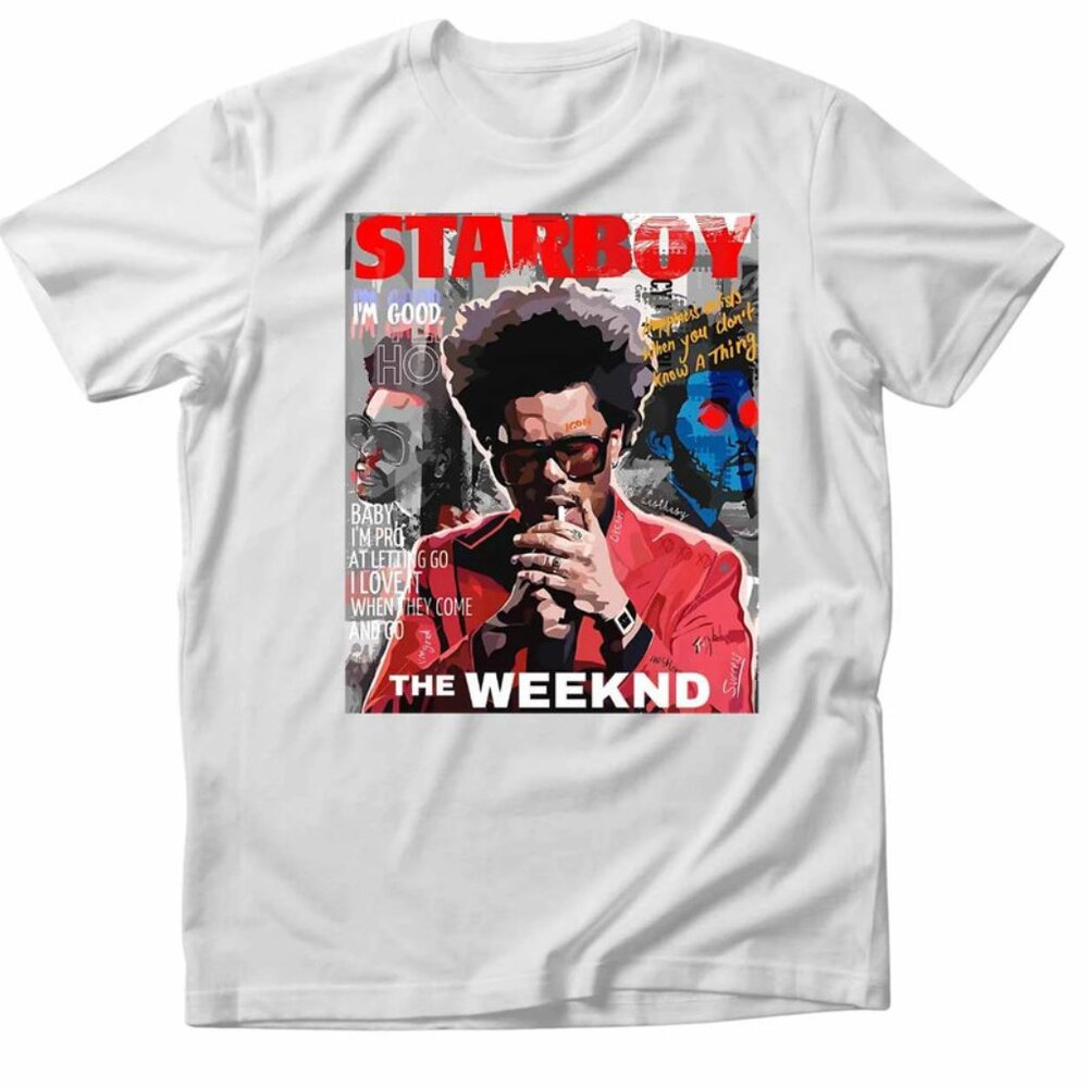 Men new weeknd pop music t shirt